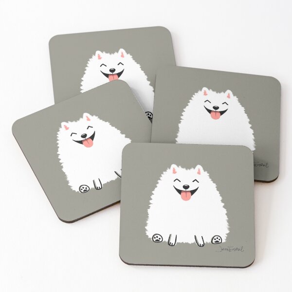 Item preview, Happy White Pomeranian | Cute Fluffy Cartoon Dog designed and sold by Jenn Inashvili.