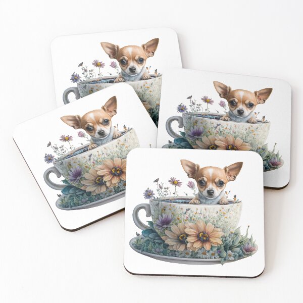 Item preview, Cute Teacup Animal Chihuahua with Flowers #9 designed and sold by Synthetic-Intel.