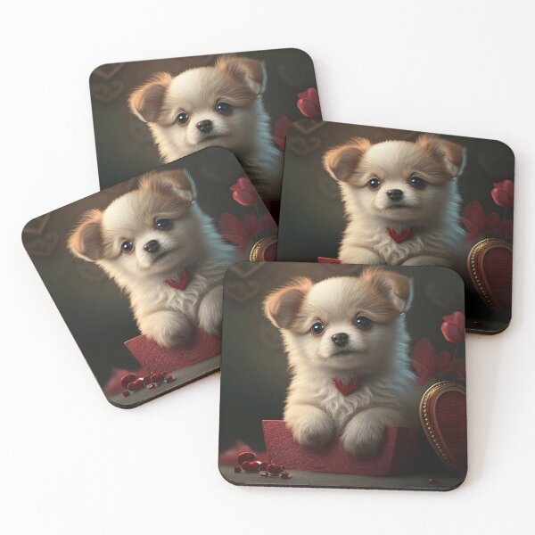 Item preview, Valentine Puppy Dog Cuddling Valentine Teddy Bear designed and sold by apuppyfeed.