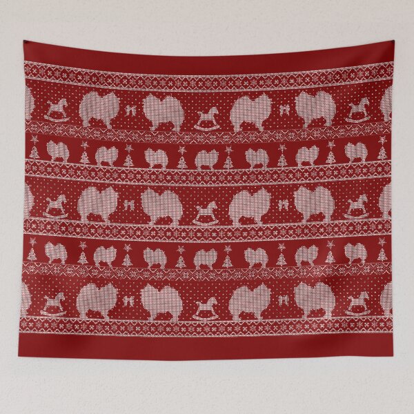 Item preview, Ugly Christmas sweater dog edition - Spitz red designed and sold by Camilla Fjäder.
