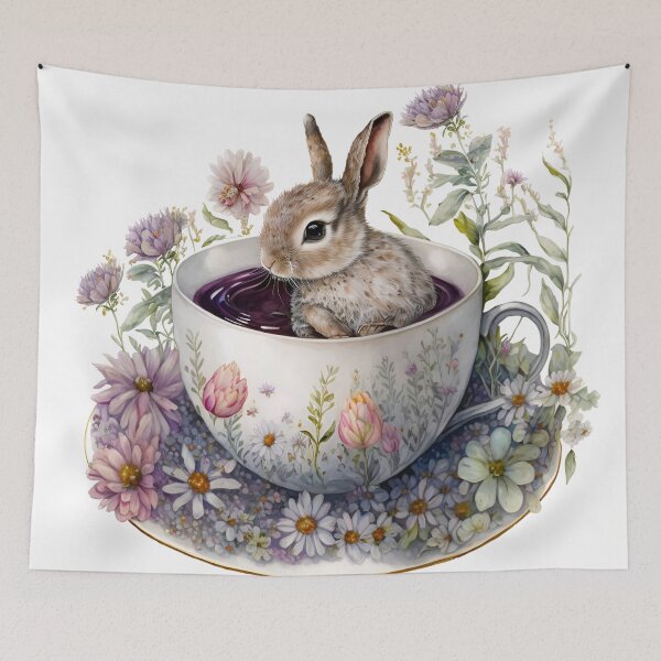 Artikelvorschau, Nettes Teacup-Tierkaninchen mit Blumen #10 entworfen und verkauft von Synthetic-Intel.