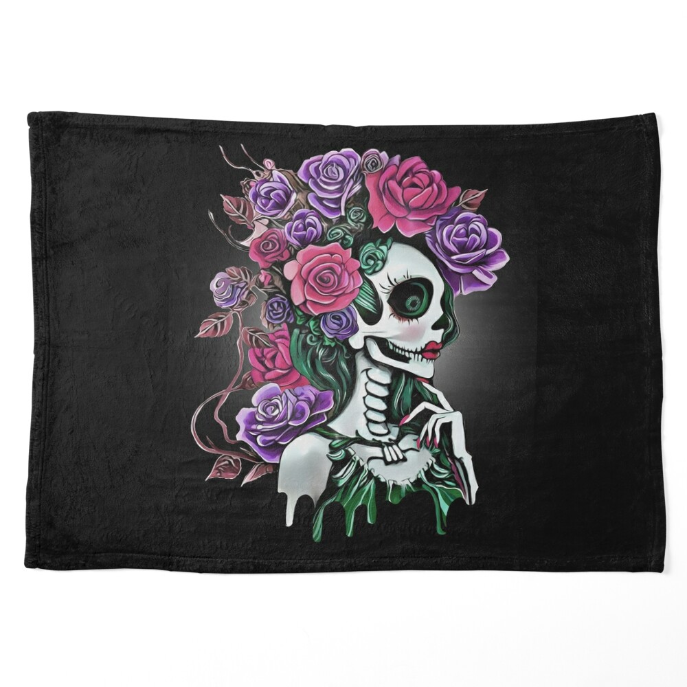 Lady skull, sugar skull, dark, La catrina, calavera, skeletons lovers, cool  skulls, bones, gothic floral lady - Sugar Skulls - Posters and Art Prints