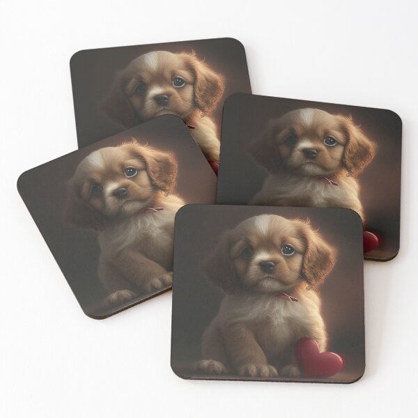 Item preview, Valentine Puppy Dog Cuddling Valentine Teddy Bear designed and sold by apuppyfeed.