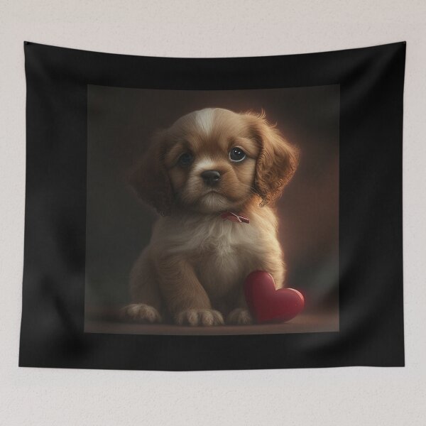 Item preview, Valentine Puppy Dog Cuddling Valentine Teddy Bear designed and sold by apuppyfeed.