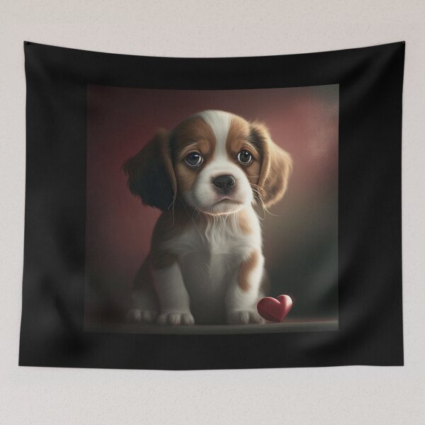 Item preview, Valentine Puppy Dog Cuddling Valentine Teddy Bear designed and sold by apuppyfeed.
