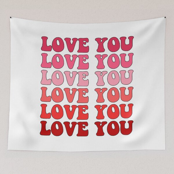 Item preview, cute Retro Groovy Red and pink love you Valentines day designed and sold by artfeel1.