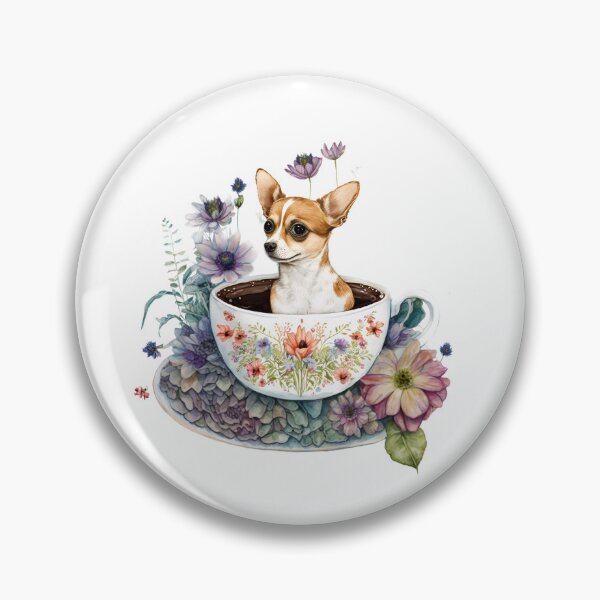 Item preview, Cute Teacup Animal Chihuahua with Flowers #12 designed and sold by Synthetic-Intel.