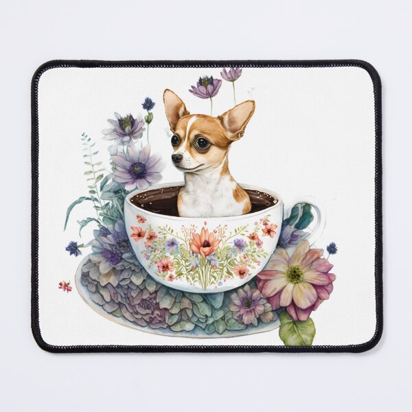 Item preview, Cute Teacup Animal Chihuahua with Flowers #12 designed and sold by Synthetic-Intel.