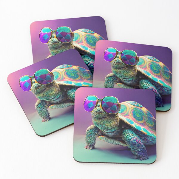 Item preview, Psychedelic Turtle Wearing Sunglasses Wall Art designed and sold by BySpinny.