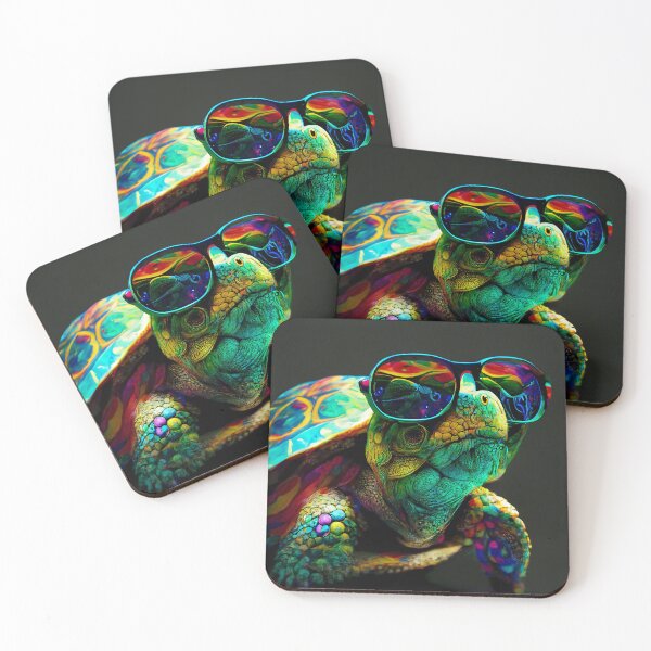 Item preview, Psychedelic Turtle Wearing Sunglasses Wall Art designed and sold by BySpinny.
