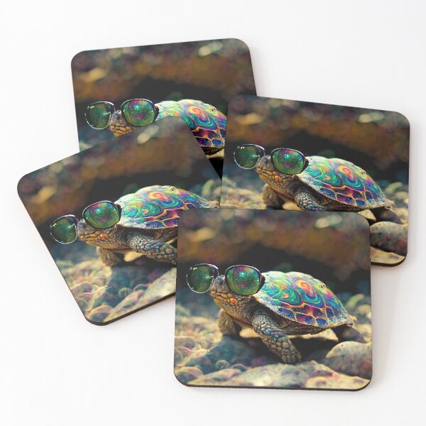 Item preview, Psychedelic Turtle Wearing Sunglasses Wall Art designed and sold by BySpinny.