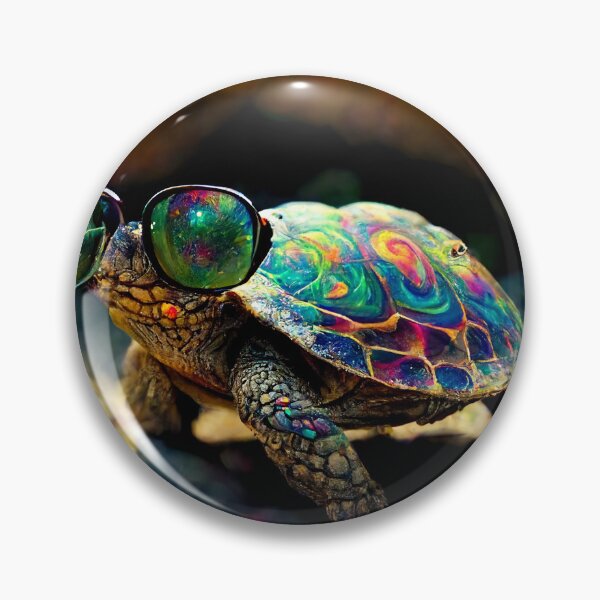 Item preview, Psychedelic Turtle Wearing Sunglasses Wall Art designed and sold by BySpinny.
