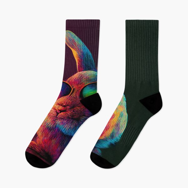 Item preview, Psychedelic Rabbit Wearing Sunglasses Wall Art designed and sold by BySpinny.