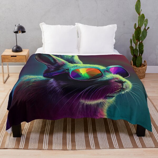 Item preview, Psychedelic Rabbit Wearing Sunglasses Wall Art designed and sold by BySpinny.