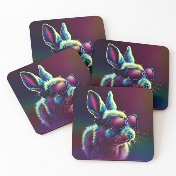 Item preview, Psychedelic Rabbit Wearing Sunglasses Wall Art designed and sold by BySpinny.