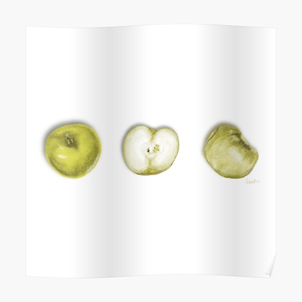 Horizontal green apple trio Poster