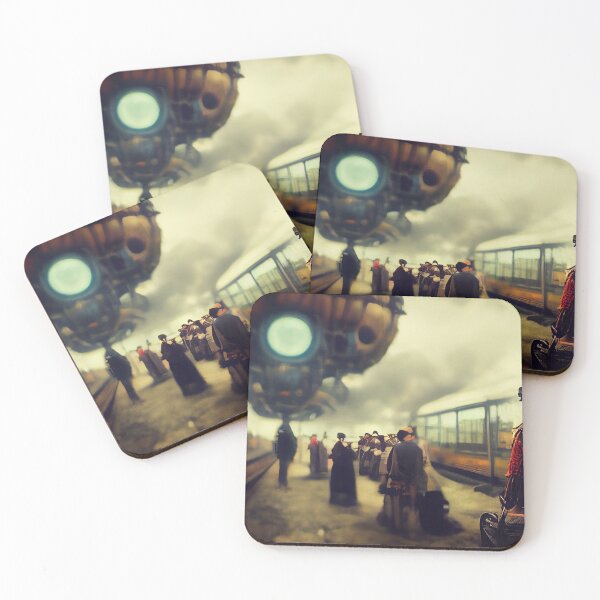 Item preview, Steampunk Train Station Airship Station Scene designed and sold by BySpinny.
