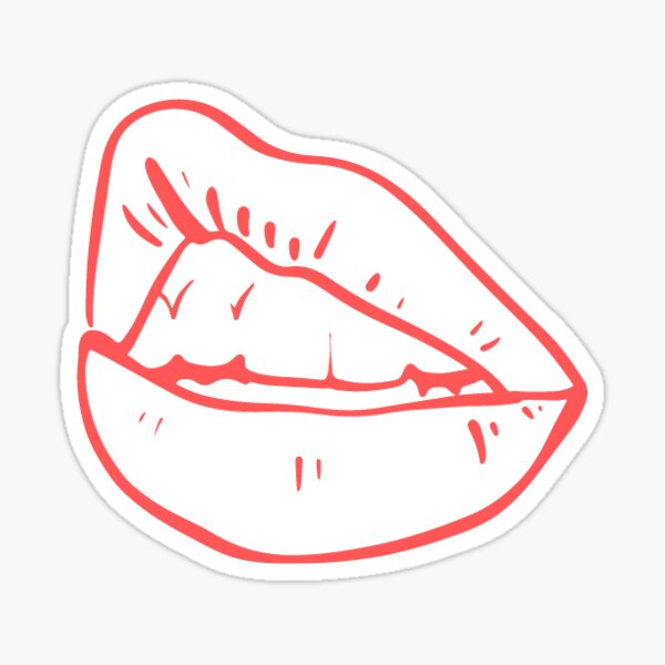 "Line Art Red Lips Line Art Lips Art Print Lips Line Art Woman