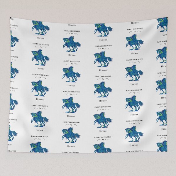 Item preview, Easily distracted by Horses in Blue designed and sold by Horse-Aholic.