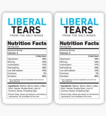 Liberal/Democrat Tears Funny Joke Supplement Facts - Online Store Sticker