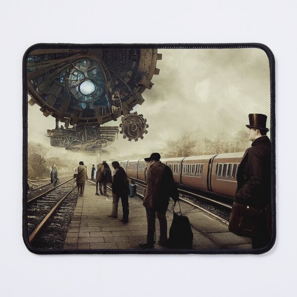 Item preview, Steampunk Train Station Airship Station Scene designed and sold by BySpinny.