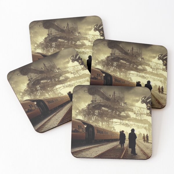 Item preview, Steampunk Train Station Airship Station Scene designed and sold by BySpinny.