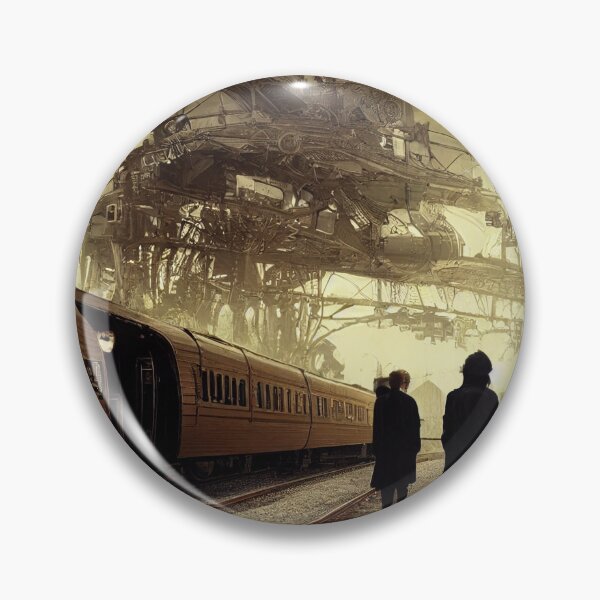 Item preview, Steampunk Train Station Airship Station Scene designed and sold by BySpinny.