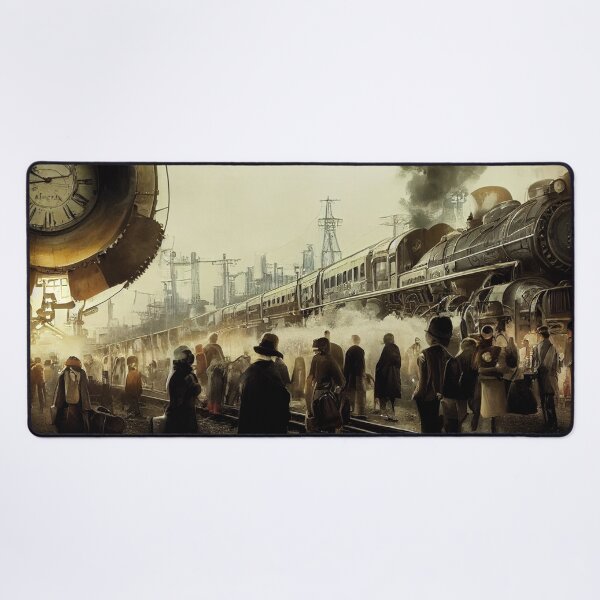 Item preview, Steampunk Train Station Airship Station Scene designed and sold by BySpinny.