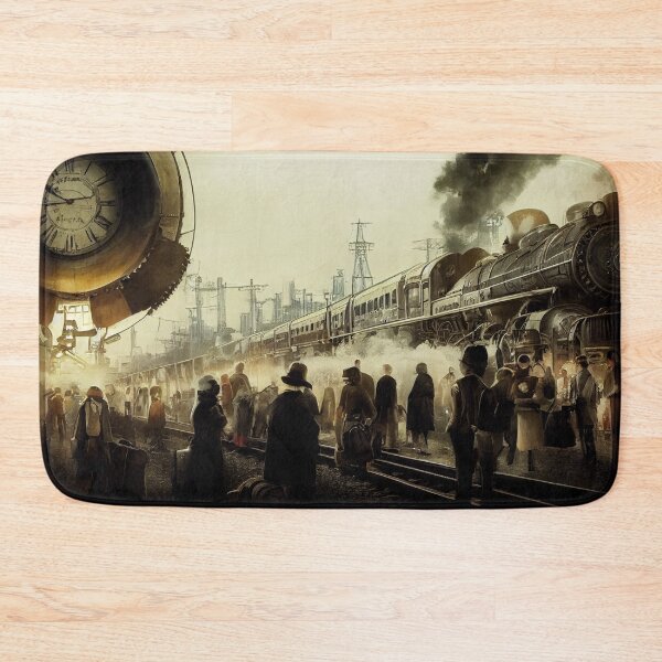 Item preview, Steampunk Train Station Airship Station Scene designed and sold by BySpinny.