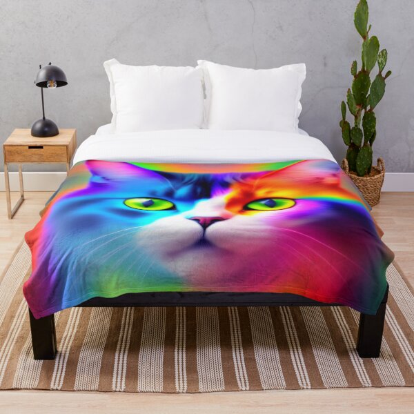 Item preview, Gato multicolor, psicodélico y trippy designed and sold by AlePosters.