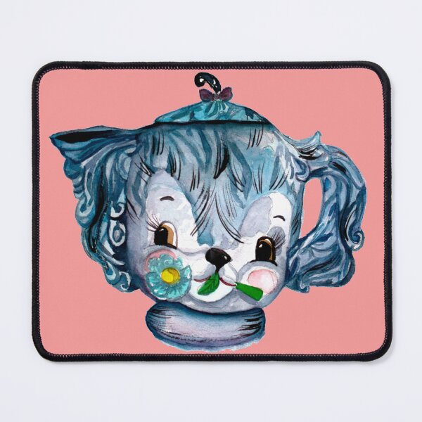 Item preview, Midcentury blue puppy teapot designed and sold by The kitschy Citrus.