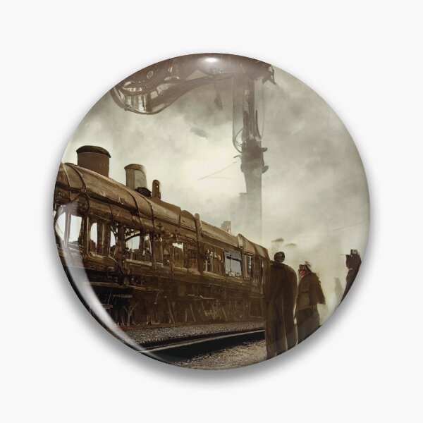 Item preview, Steampunk Train Station Airship Station Scene designed and sold by BySpinny.