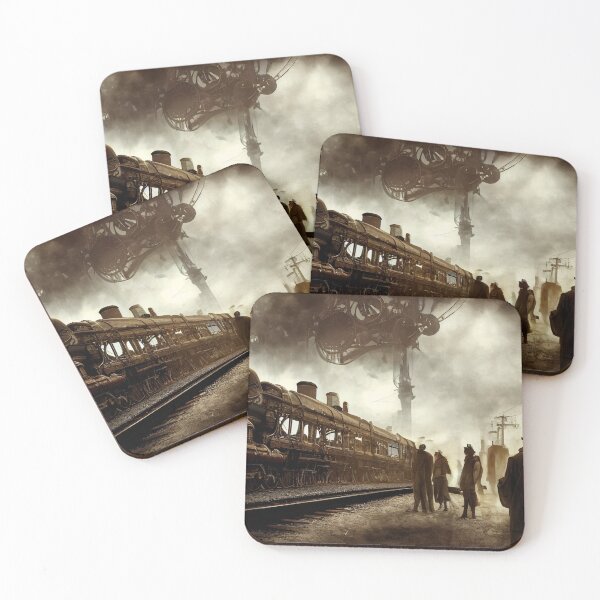 Item preview, Steampunk Train Station Airship Station Scene designed and sold by BySpinny.
