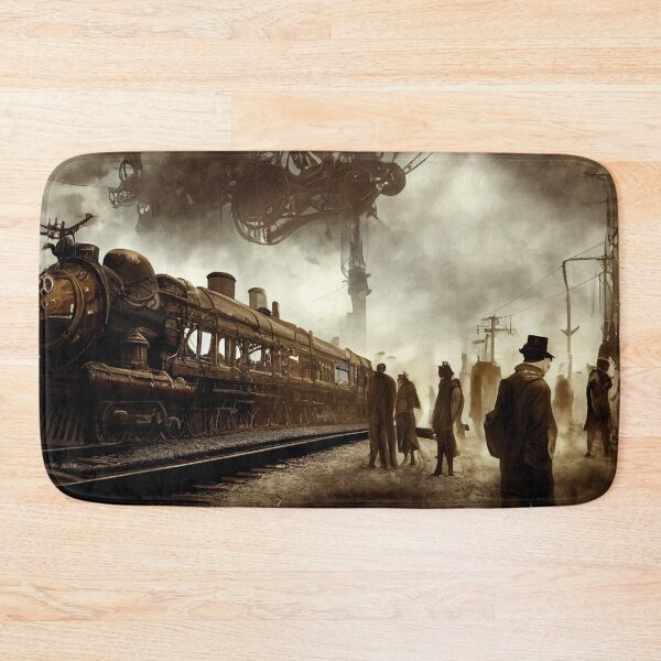 Item preview, Steampunk Train Station Airship Station Scene designed and sold by BySpinny.