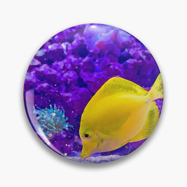 Item preview, yellow tang aquarium Watercolour Digital Painting designed and sold by getlyart.