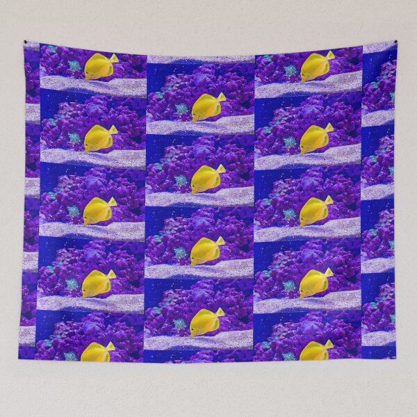 Item preview, yellow tang aquarium Watercolour Digital Painting designed and sold by getlyart.