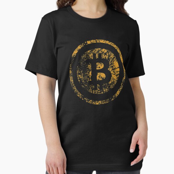 Artikel-Vorschau von Weinlese Bitcoin Logo-Schmutz-T-Shirt, designt und verkauft von Studio Hues.