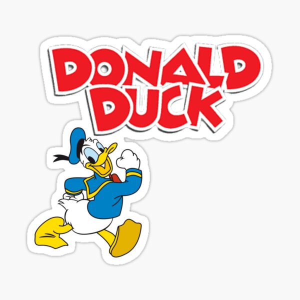 Donald Duck,funny Donald Duck illustration,happy walking Donald Duck Sticker