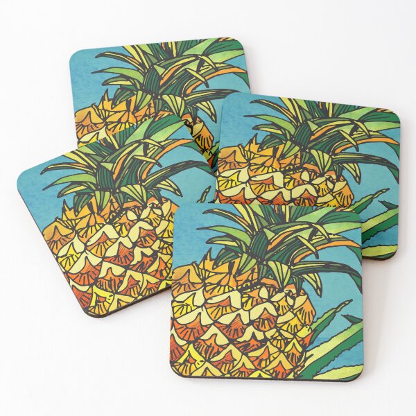 Item preview, Pineapple graphic on blue designed and sold by Jennachaplin.