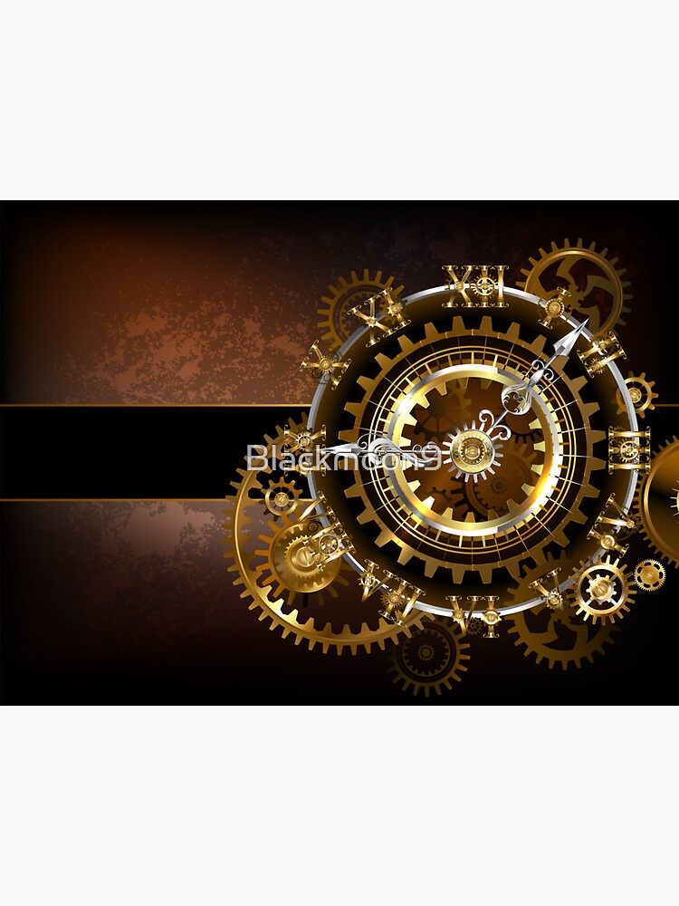 Antique steampunk clock with gears' Sticker