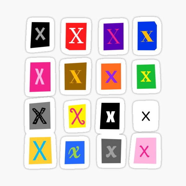 Vista previa del artículo con la obra «Juego de letras X recortadas de revista», diseñado y vendido por Words-Artist.