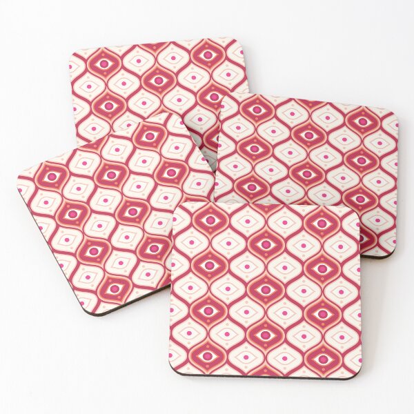 Item preview, Evil eye - vintage ogee pattern - peach, rust, cream designed and sold by Arubi-Art.