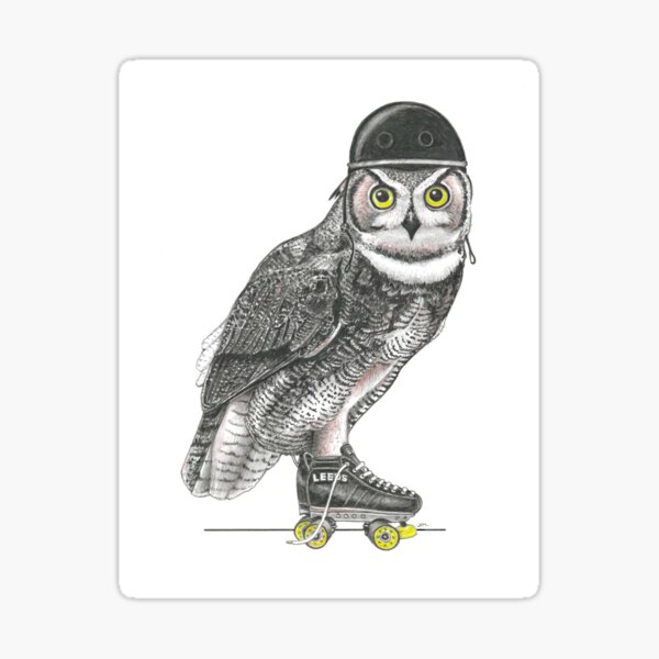 Roller Derby Owl Sticker