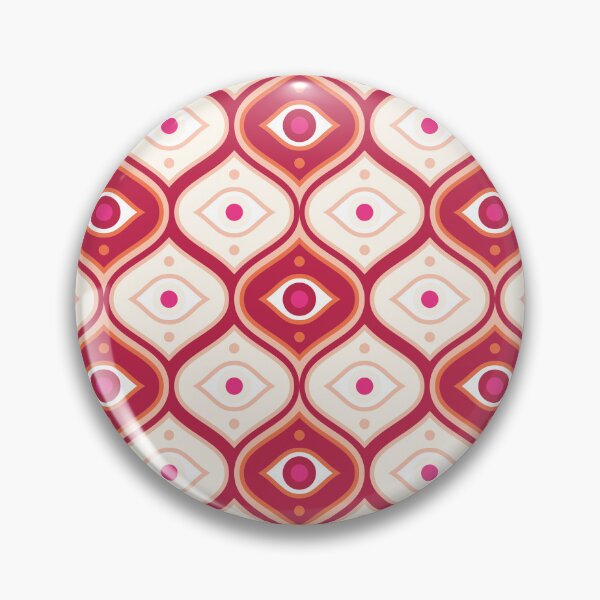 Item preview, Evil eye - vintage ogee pattern - peach, rust, cream designed and sold by Arubi-Art.