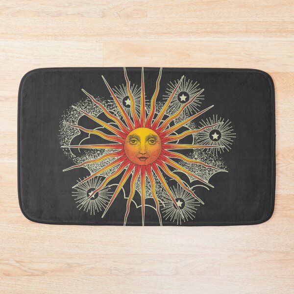 Item preview, sun among clouds and stars, retro print on t-shirt	 designed and sold by ShamanskaKate.