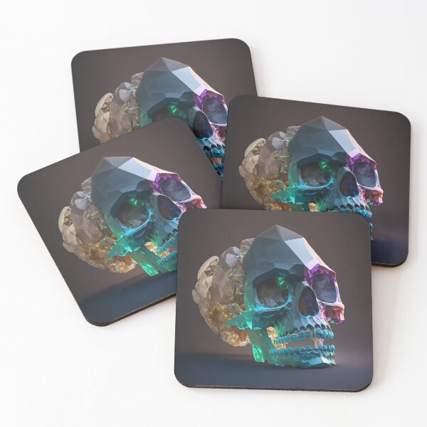 Item preview, Raindow Crystal Skull, Poster designed and sold by SkullandKitten.