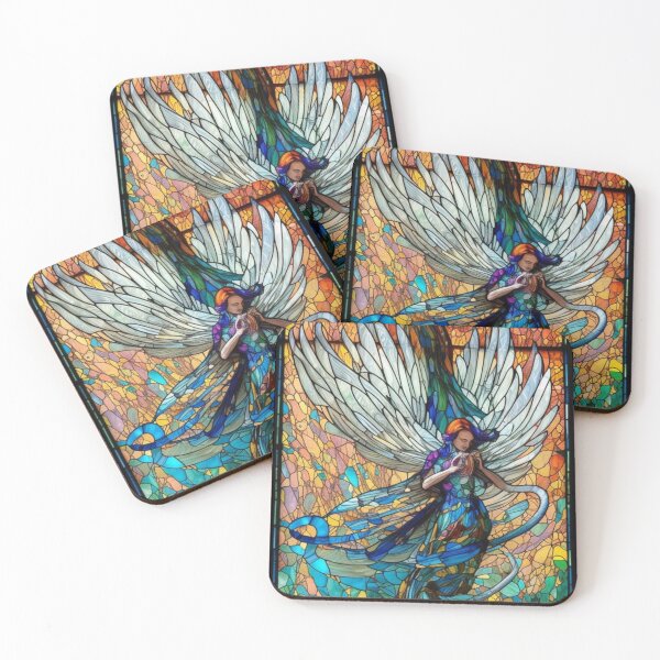Item preview, Stained Glass Angel designed and sold by Verdant Rose Studio.