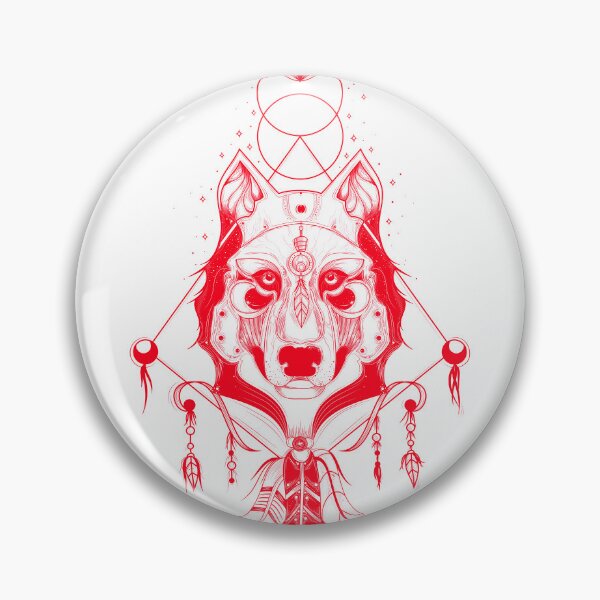 Item preview, wolf red trending design designed and sold by AI-Collections.