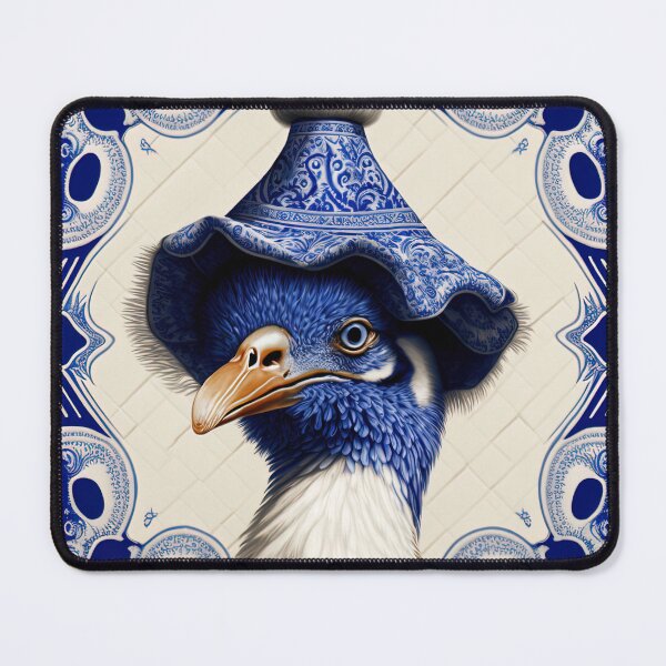 Item preview, Fancy hat ostrich in blue tile designed and sold by estrucida.
