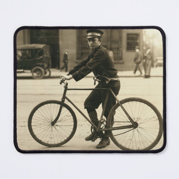 Item preview, Messenger on Bicycle in Birmingham, Alabama by Lewis Hine, 1914 designed and sold by World Vintage Photos.